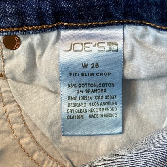 JOE'S JEANS Distressed Slim Crop Dark Wash Sz 26 - Picture 8 of 8